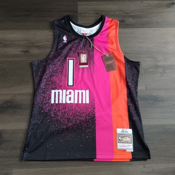Large or XL Mitchell & Ness NBA Miami Heat Chris Bosh 2011-12 Swingman Jersey - Picture 1 of 7